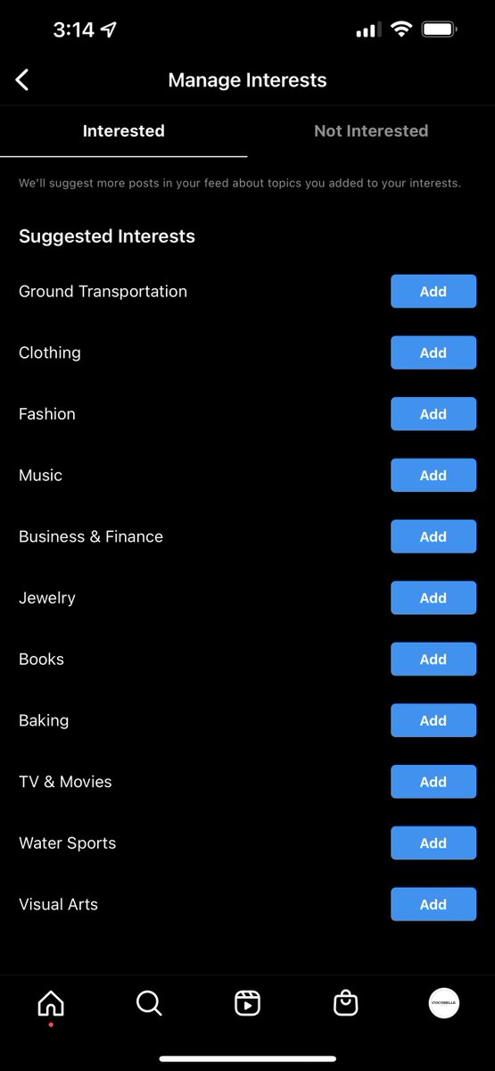 ahmedghanem's tweet photo. New!
#Instagram added option for managing interests 
@MattNavarra https://t.co/vWDcjgi63U