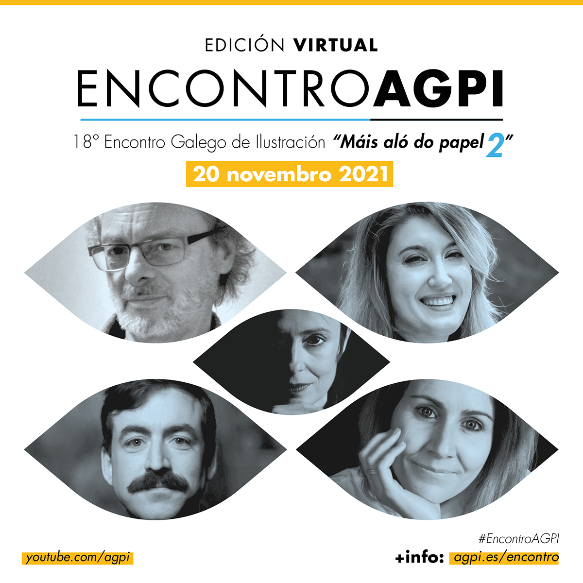_AGPI's tweet photo. O sábado 20 de novembro celebraremos unha nova edición virtual do Encontro Galego de Ilustración #EncontroAGPI
Baixo o lema "Máis aló do papel 2" abordaremos un ano máis a importancia da ilustración alén do campo editorial con charlas matinais de Loremi Lines  e Rodrigo Zayas. https://t.co/AuC1oKydEy