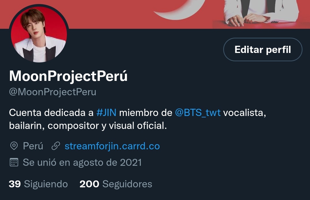 MoonProjectPeru's tweet photo. GRACIAS POR LOS 200 SEGUIDORES ✨
Poco a poco vamos creciendo ☺️ y agradecemos los lindos mensajes de apoyo que recibimos para este pequeño proyecto que estamos organizando
Muchas gracias a todxs 💜
#JIN #SEOKJIN #MoonProjectPeru #YOURS https://t.co/mehlBnv2KG