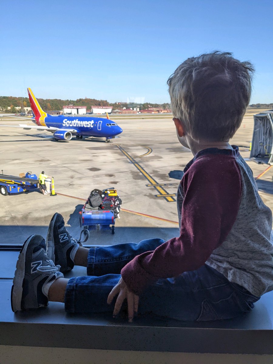 WriterJeanie's tweet photo. This little boy is so excited to go on a fishing trip. Thanks, ⁦@SouthwestAir⁩. Great to be flying again from BHM! https://t.co/AH45Vv1vZf