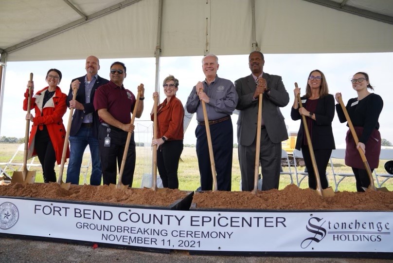 FortBendCounty's tweet photo. Excited to break ground on the new EpiCenter project in West Fort Bend County.  This new facility will house sporting events, graduations, agricultural events, and more! Looking forward to adding this new community asset to #FortBendCountyTX https://t.co/qkRlIMQFLz