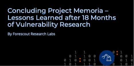jjesse's tweet photo. Concluding Project Memoria – Lessons Learned after 18 Months of Vulnerability Research

By @Forescout Research Labs

#ProjectMemoria #TCPIP https://t.co/cE10DJrQZs https://t.co/45ms4zMB6i