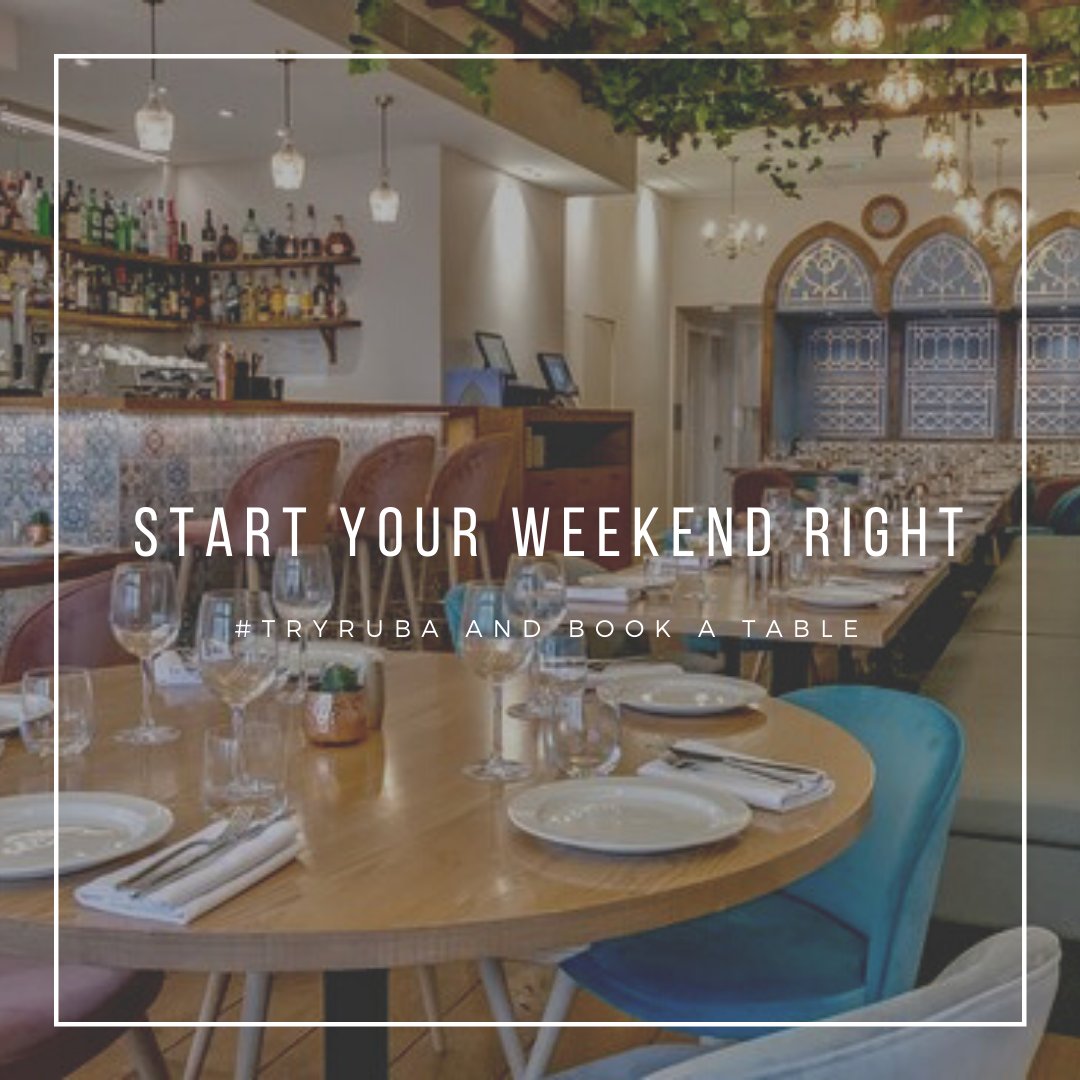 The weekend is close and we think you should treat yourself with Ruba tonight. Come and dine in and enjoy our unique atmosphere while we serve you with the most delicious food and fine wine or let us bring Ruba to you with our takeaway service. Call 0208 977 7700 to book.