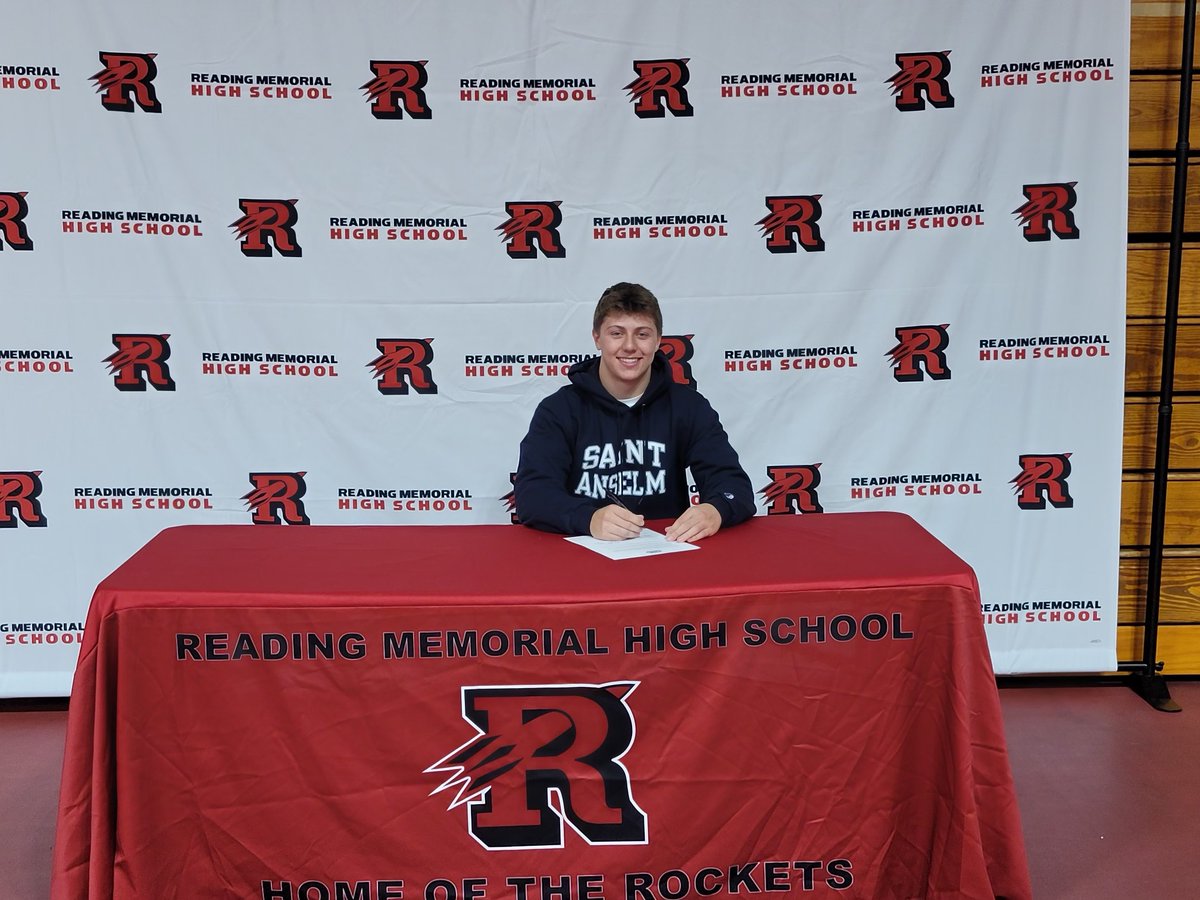 RMHSLacrosse's tweet photo. Two sport SENIOR CAPT. Colby Goodchild makes it official! CONGRATULATIONS to Colby on his NLI signing to St Anselm College @STAHawksMLAX @bostonlaxnet @NELaxJournal @StudentRMHS @dtcsports @LacrosseRockets @rmhs_football and Good Luck tomorrow vs CM! https://t.co/LpfF4Y8QtX