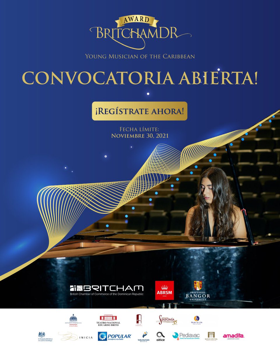 fsinfoniard's tweet photo. No pierdas la oportunidad de vivir esta gran experiencia y exponer tu talento al mundo. Regístrate en https://t.co/eXoqUwSaFs para participar 🇬🇧.
#FundacionSinfonia #BritchamDRYMoCA #BritchamDR #YMoCA #ABRSM #BangorUniversity #BritchamExperience https://t.co/j5iXqSLJ2e