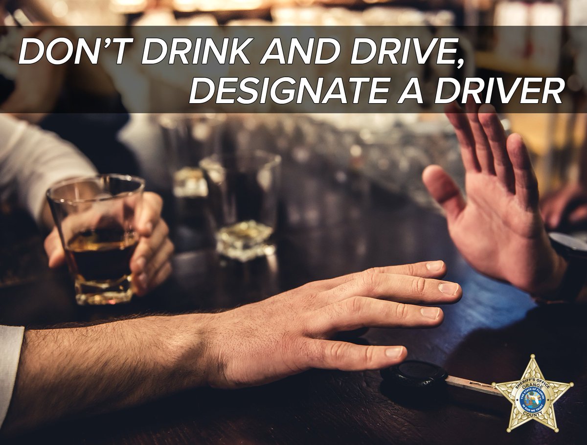 OrangeCoSheriff's tweet photo. Heading to happy hour? Even just one drink can affect your driving ability. Make the safe choice. Designate a driver, or order a ride. #DontDrinkandDrive https://t.co/Zc6x6xrXDx
