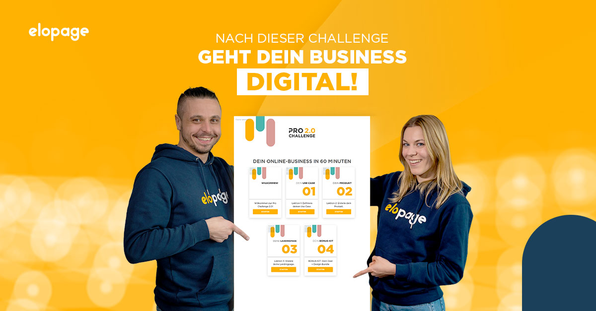 Starte dein eigenes Online Business mit der erfolgreichsten Business Challenge aller Zeiten!🚀

Die Pro Challenge 2.0 - Besser. Schneller. Effizienter.🌟

Freu dich auf 3 kompakte Lektionen, Q&amp;A Live-Sessions und einen unschlagbaren Deal!

Jetzt anmelden 👉bit.ly/3Hk3neX