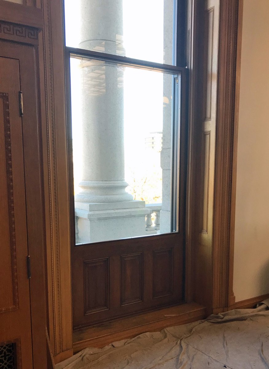 Is it a window, or is it a door? One might call it a dindow.... or maybe not. This is a very unique window/door Re-View restored at the Colorado State Capitol building. #windowrestoration #historicwindows