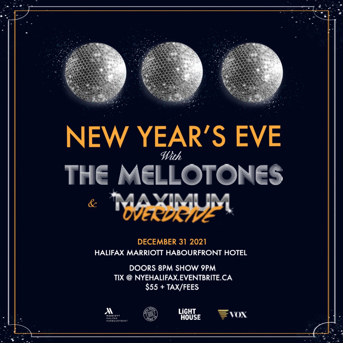 Ring in the new year with <a href="/themellotones/">The Mellotones</a> &amp; Maximum Overdrive 80's. Be part of the best dance party in Halifax as we welcome 2022!  tinyurl.com/2bmhn8w6