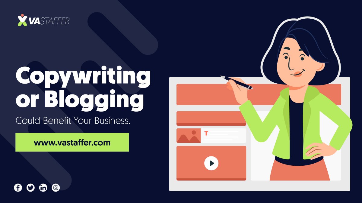 VAStaffer's tweet photo. To know which is best for your business, we need to get to know #copywriting and #blogging through the following criteria:

✔ Objective
✔ Results
✔ Customer funnel
✔ And how to use your copy

More details on our post:
https://t.co/lcSwSbE3qv https://t.co/FihBaNczSQ