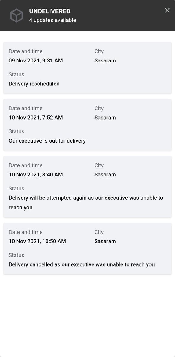im_kaushalkumar's tweet photo. @delhivery How's your executive working. Neither they deliver my card.Nor they contacted me about return. And also marked wrong info on website that  the tried for contacting me.DELHIVERY https://t.co/HGYmsPDUS2  EV21299530275.Kindly arrange to deliver it as soon as possible. https://t.co/oo9Vic5oxx