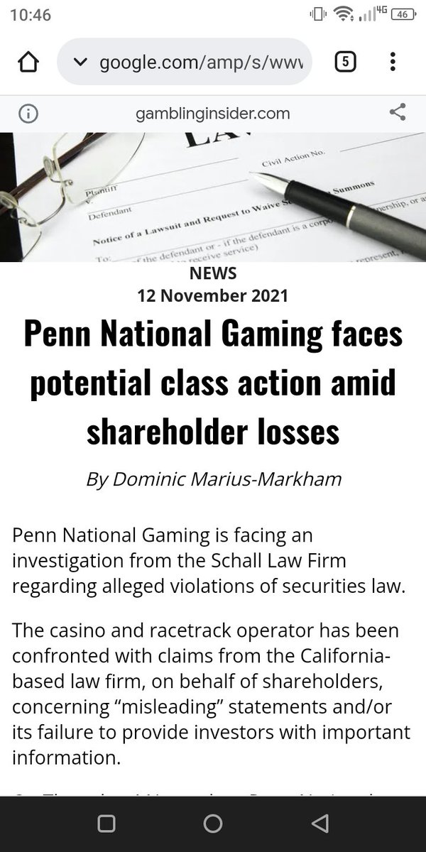 WakeUpHedge's tweet photo. This is the 5th law firm to come out against $penn that I have seen. Must be something to it. https://t.co/TRoLvR4PAt