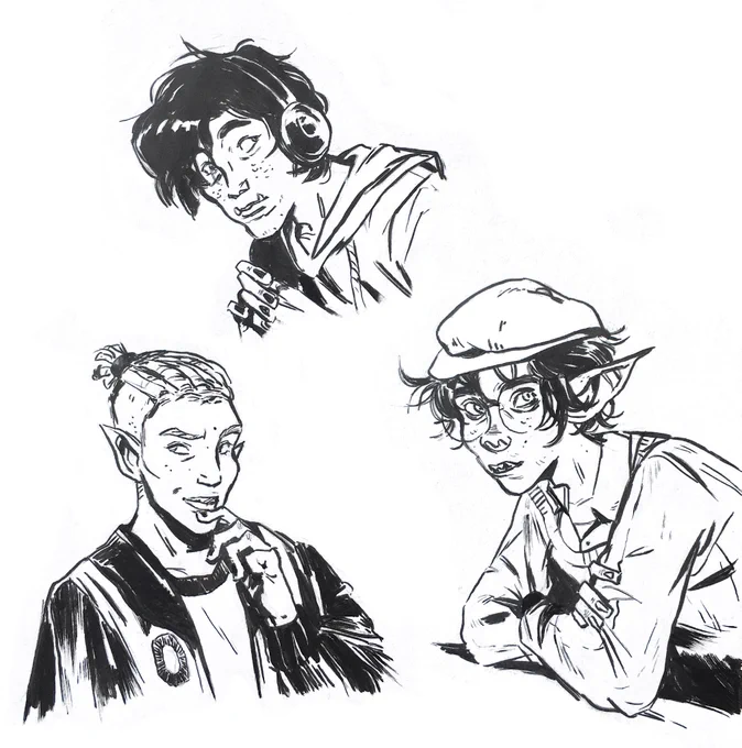 i was trying out an ink brush and what better way to do that than to doodle my boys&lt;3 #fantasyhigh #dimension20 