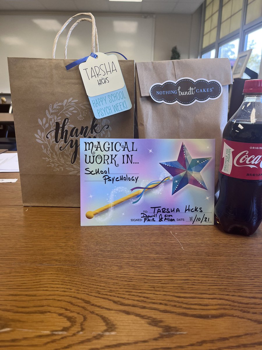 Tarsha Hicks (@iamdivathicks) on Twitter photo It’s National School Psychology week! I walked in the office & had a goodie bag with some of my favorites inside. If you know me, then you know I ❤️ <a href="/nothingbundt/">Nothing Bundt Cakes</a>. It’s the little things that remind me to keep striving to help our students, school staff, and parents. <a href="/ConroeISD/">Conroe ISD</a> It’s National School Psychology week! I walked in the office & had a goodie bag with some of my favorites inside. If you know me, then you know I ❤️ <a href="/nothingbundt/">Nothing Bundt Cakes</a>. It’s the little things that remind me to keep striving to help our students, school staff, and parents. <a href="/ConroeISD/">Conroe ISD</a>