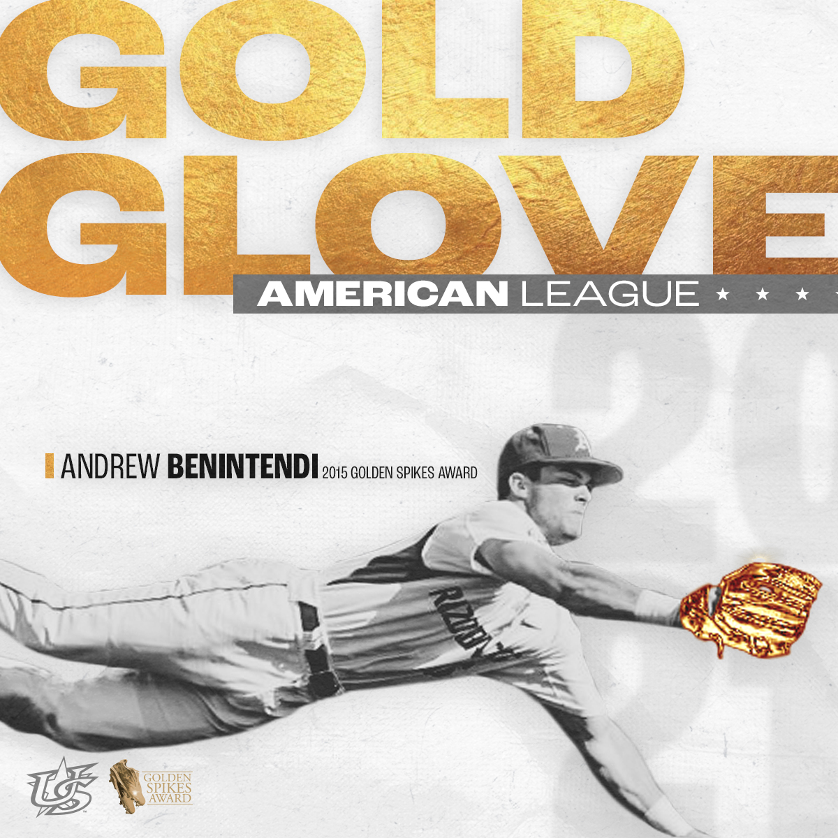 USAGoldenSpikes's tweet photo. Stay golden, @asben16 👏

Congratulations to Andrew Benintendi on winning the 2021 Gold Glove Award! https://t.co/qIQXiKyMF4