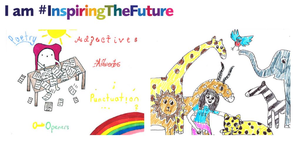 We published our #DrawingTheFuture report back in 2018 to explore children’s aspirations – and it’s just as relevant today as we look at the importance of widening young people’s horizons.

Here are a couple of the fantastic drawings featured 🎨

Read now: educationandemployers.org/research/drawi…