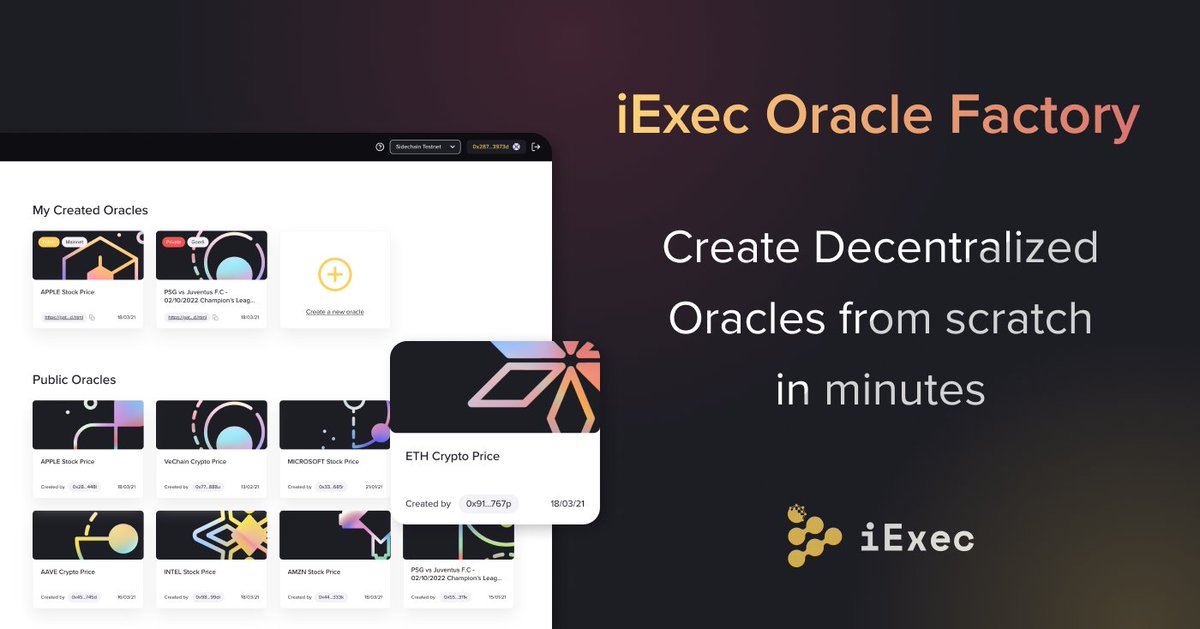 Most popular Oracle Factory Oracles by number of triggers:

1. Great Britain Live Carbon Intensity 
2. # of Covid-19 vaccines administered in Australia 
3. Draw a Random Playing Card
4. # of Covid-19 vaccines in Russia

Build your own custom Oracle now: oracle-factory.iex.ec