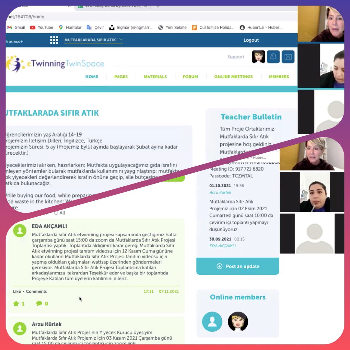 Necatibey MTAL öğretmeni E.AKÇAMLI’nın kurucularından olduğu 🎯Mutfaklarda Sıfır Atık eTwinning projesi ile ilgili TwinSpace kullanımı ve genel proje gidişatı ile ilgili bilgi alışverişinde bulunuldu. @serkangur_ist <a href="/baltintas16/">Bülent Altıntaş</a> <a href="/GurhanCokgezer/">Gürhan Çokgezer</a> <a href="/kadiryikilmaz/">Kadir YIKILMAZ</a> <a href="/NecatibeyMtal/">Necatibey MTAL-BURSA</a>
