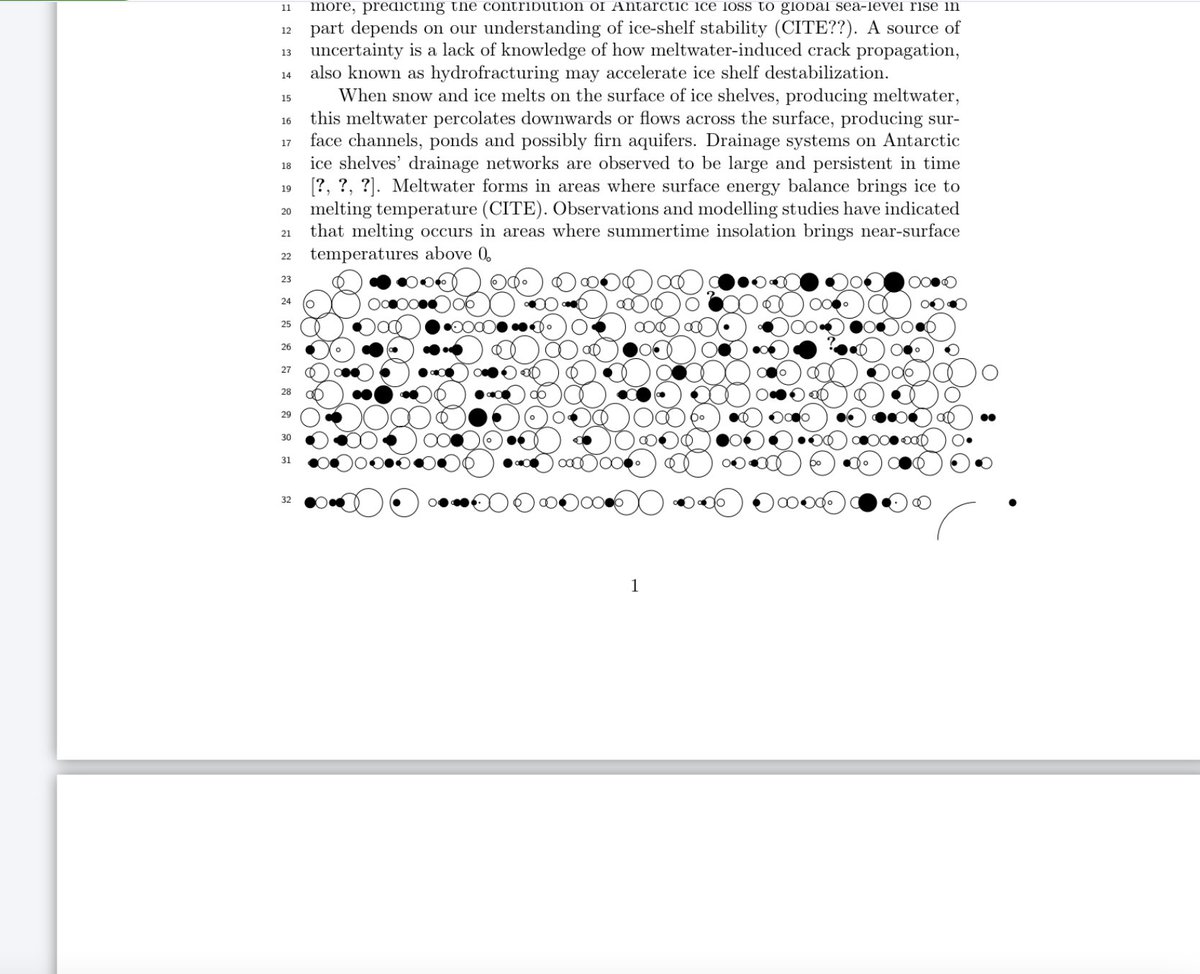 JulianSpergel's tweet photo. I've heard that if you work on a piece of writing long enough it can start looking like gibberish, but this is ridiculous #LaTEXproblems #phdlife https://t.co/Vsr4aL4jlw