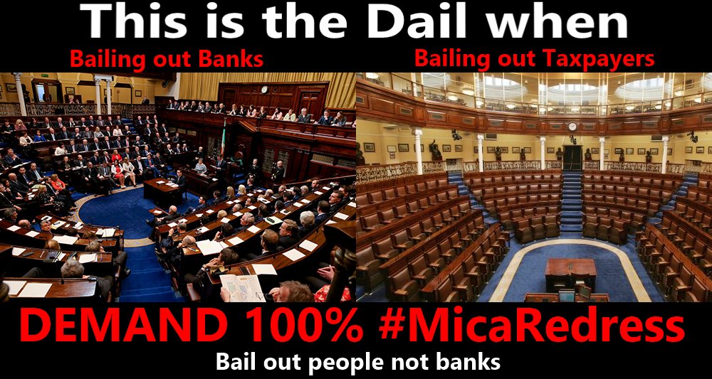 DerekJByrne45's tweet photo. Remember the night of #TheBankBailOut? The Dail bar was full of Politicians from @fiannafailparty @FineGael #Liebour #TheGreeds as they legislated to Save the Banks, you can`t even get a Quarter of them into the Dail to Save those affected by #Mica https://t.co/BhVk2KD4Ik
