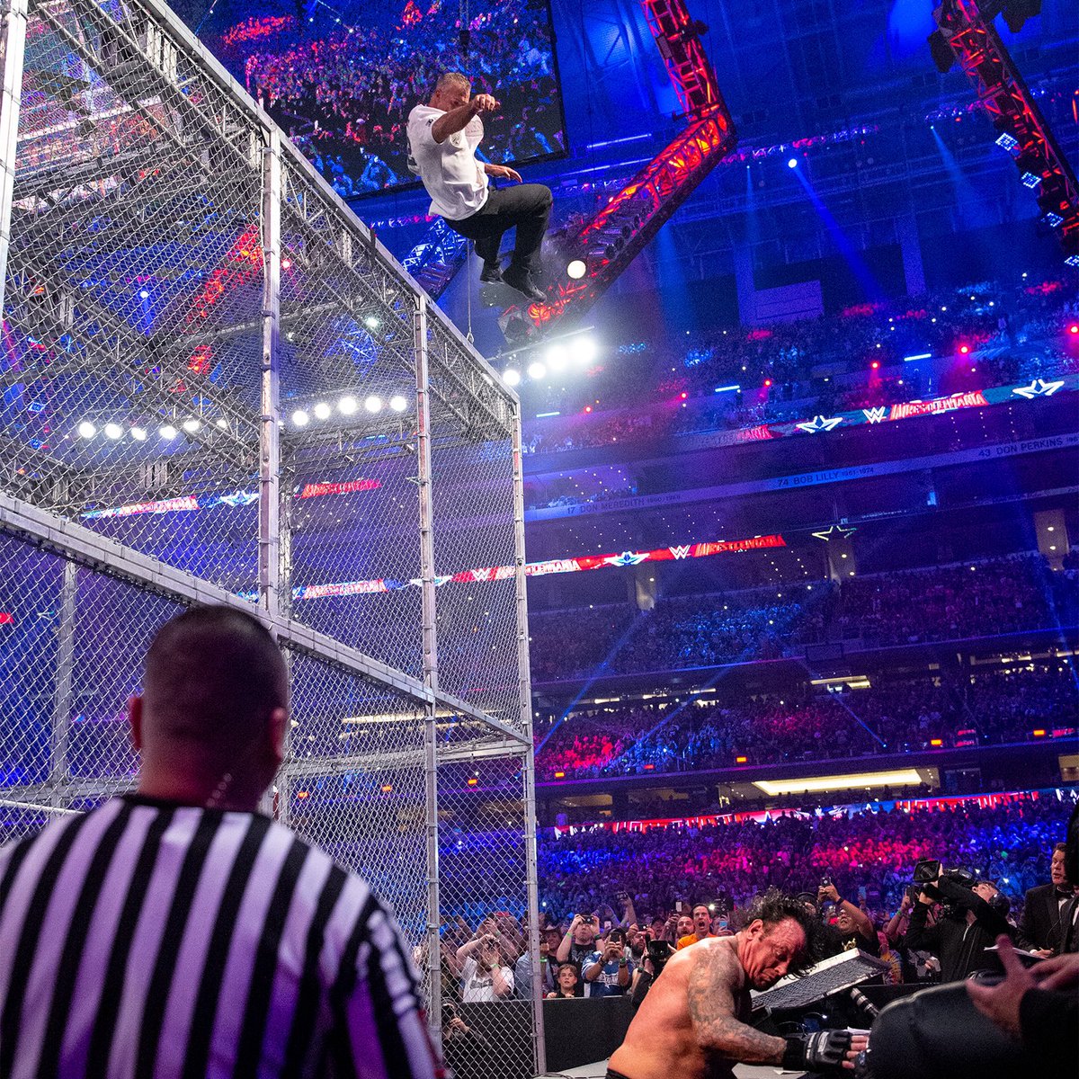 Cannot wait for <a href="/WWE/">WWE</a>’s return to <a href="/ATTStadium/">AT&T Stadium</a> for TWO NIGHTS on April 2nd and 3rd! 
As a flashback, I was honored and privileged to perform in front of sold out crowd for #WrestleMania 32 with this man. <a href="/undertaker/">Undertaker</a>