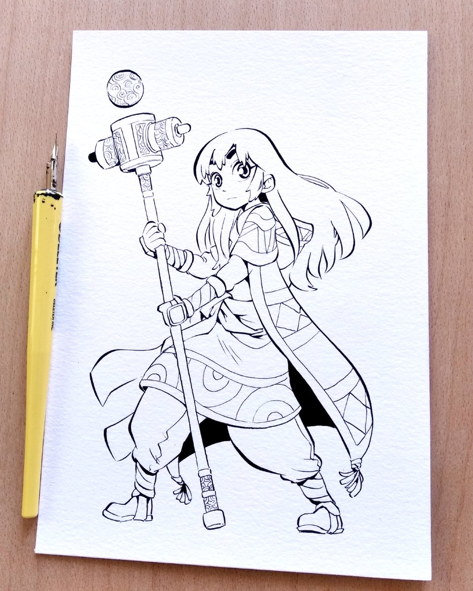 Process pics! 
(I used a light box to ink on watercolor paper) 