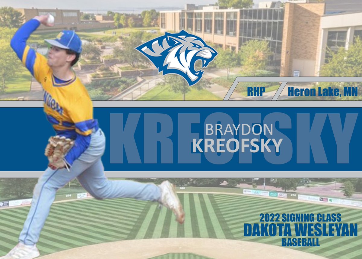 DWUBaseball's tweet photo. Excited to announce our next 2022 signee! Braydon Kreofsky • RHP • Windom HS https://t.co/CKFTix2RFR