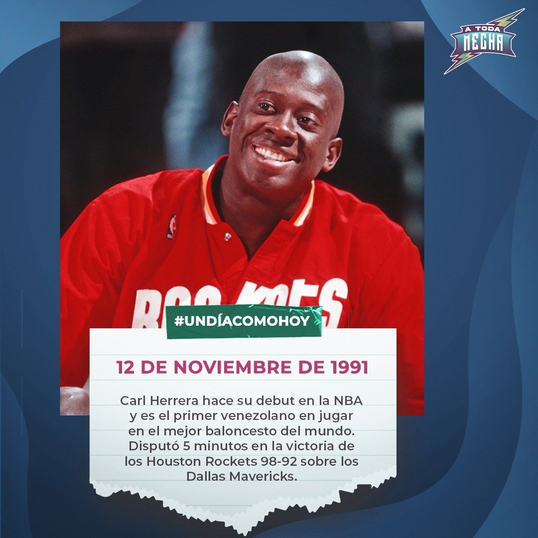 atmdeportes's tweet photo. Nuestro Carl Herrera escribió a pulso la historia de Venezuela en la NBA hace exactamente 30 años, el primero, el más recordado, el único con anillos de campeón en el mejor baloncesto del mundo. https://t.co/FmABMfERSN