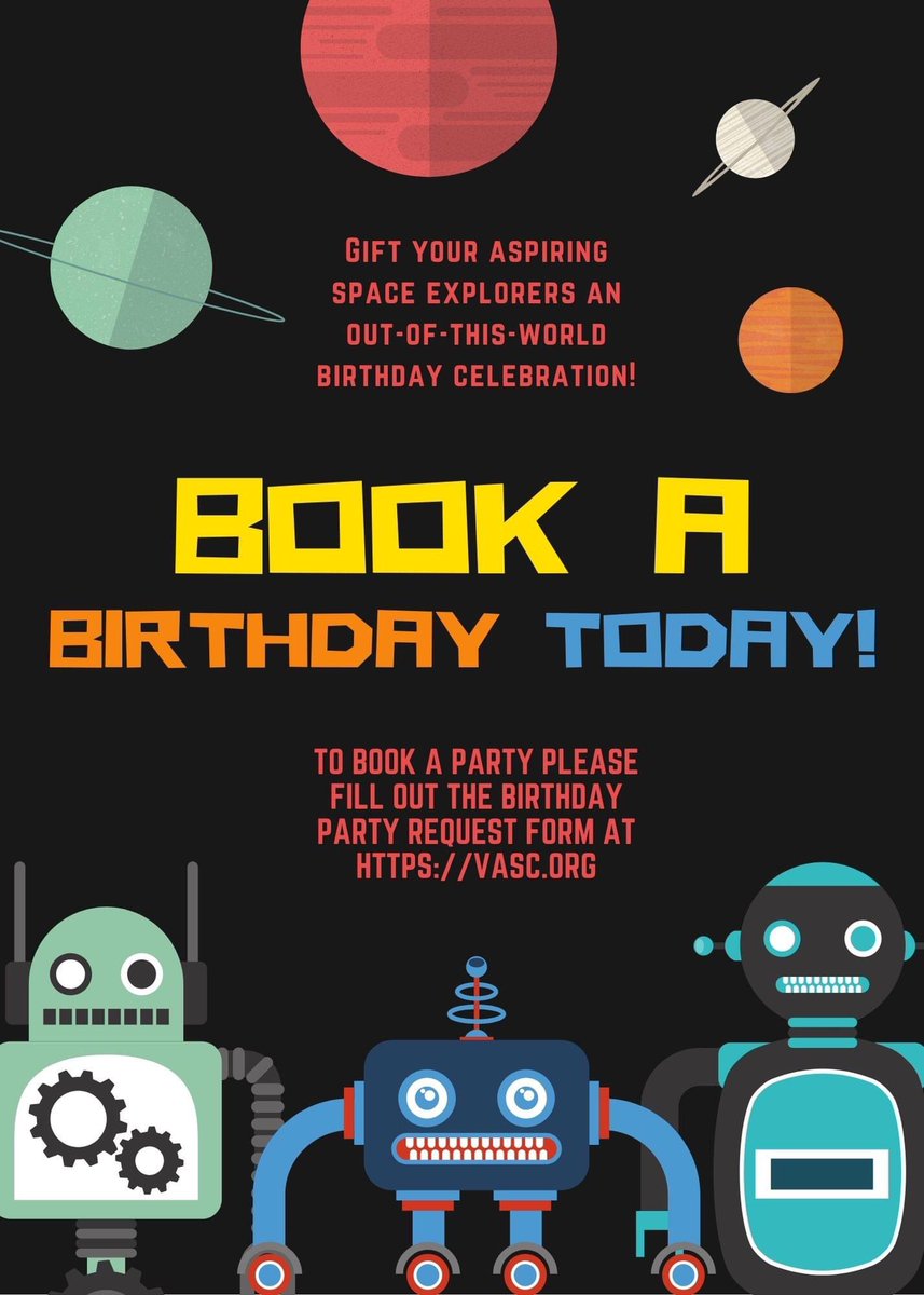 VaAirandSpace's tweet photo. Looking for a one-of-a-kind birthday experience? Book your party today at the Virginia Air & Space Science Center and plan to have a blast!
For more information visit:
https://t.co/NDfVRQETIz
#VASSC #virginiaairandspacesciencecenter https://t.co/CgqEXKID8Z