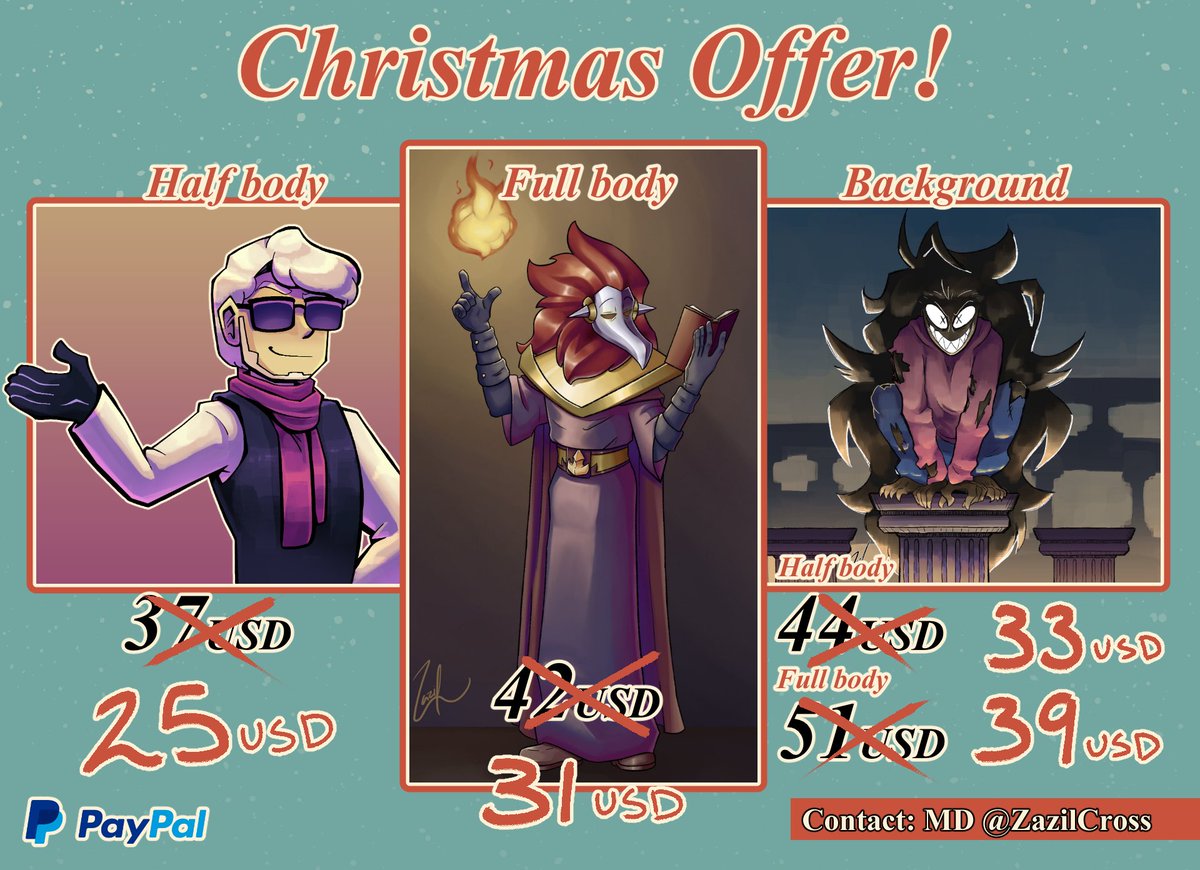 ZazilCross's tweet photo. ⭐️Christmas offer in November!⭐️
🎄Take this opportunity!

Contact me by MD 
(Payment in advance)

Happy Holidays!✨ https://t.co/RdKPyrTPDa
