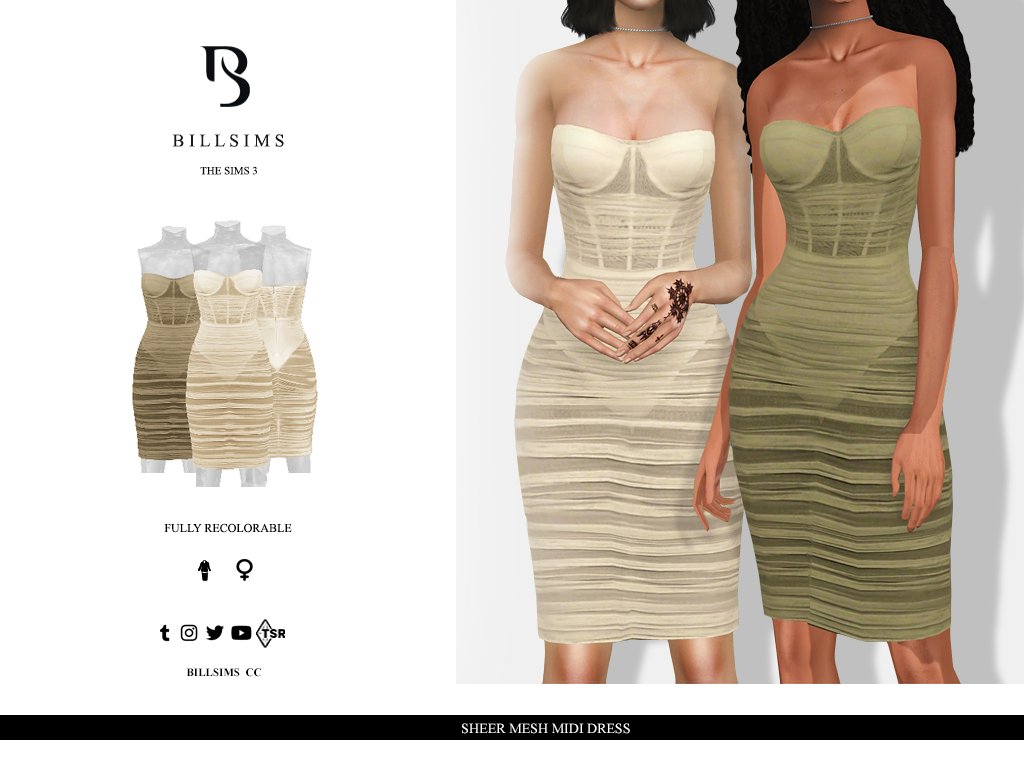 sims 4 midi dress The Sims Resource