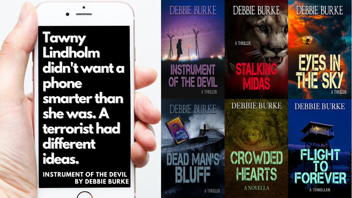 Tawny Lindholm's only crime? She trusted the wrong man. Instrument of the Devil is FREE.
Amazon: amazon.com/Instrument-Dev…
Other online booksellers: books2read.com/u/3LYOeD
Please visit debbieburkewriter.com
Thanks for your support on Twitter!

  #freebooks #thrillers #bookclub