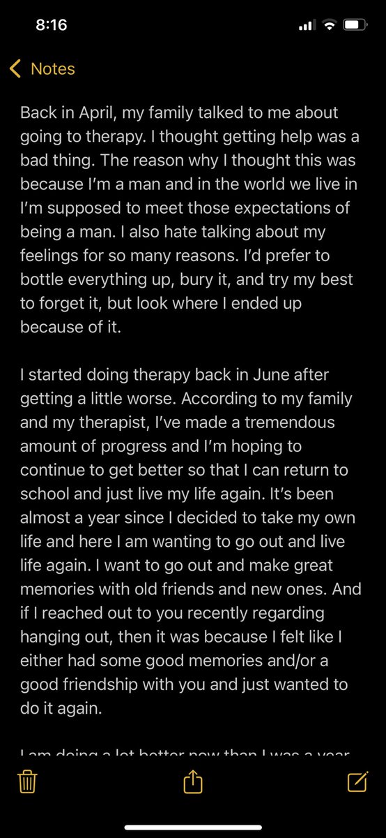 EddieC_08's tweet photo. Posted this on IG so I figured I’d share this on here as well. Because it’s Men’s Mental Health Awareness month, I thought that I’d share this. If everyone could take a few minutes out of their day to read this, then it would mean a lot. Thanks! https://t.co/LIuBHYgKsR