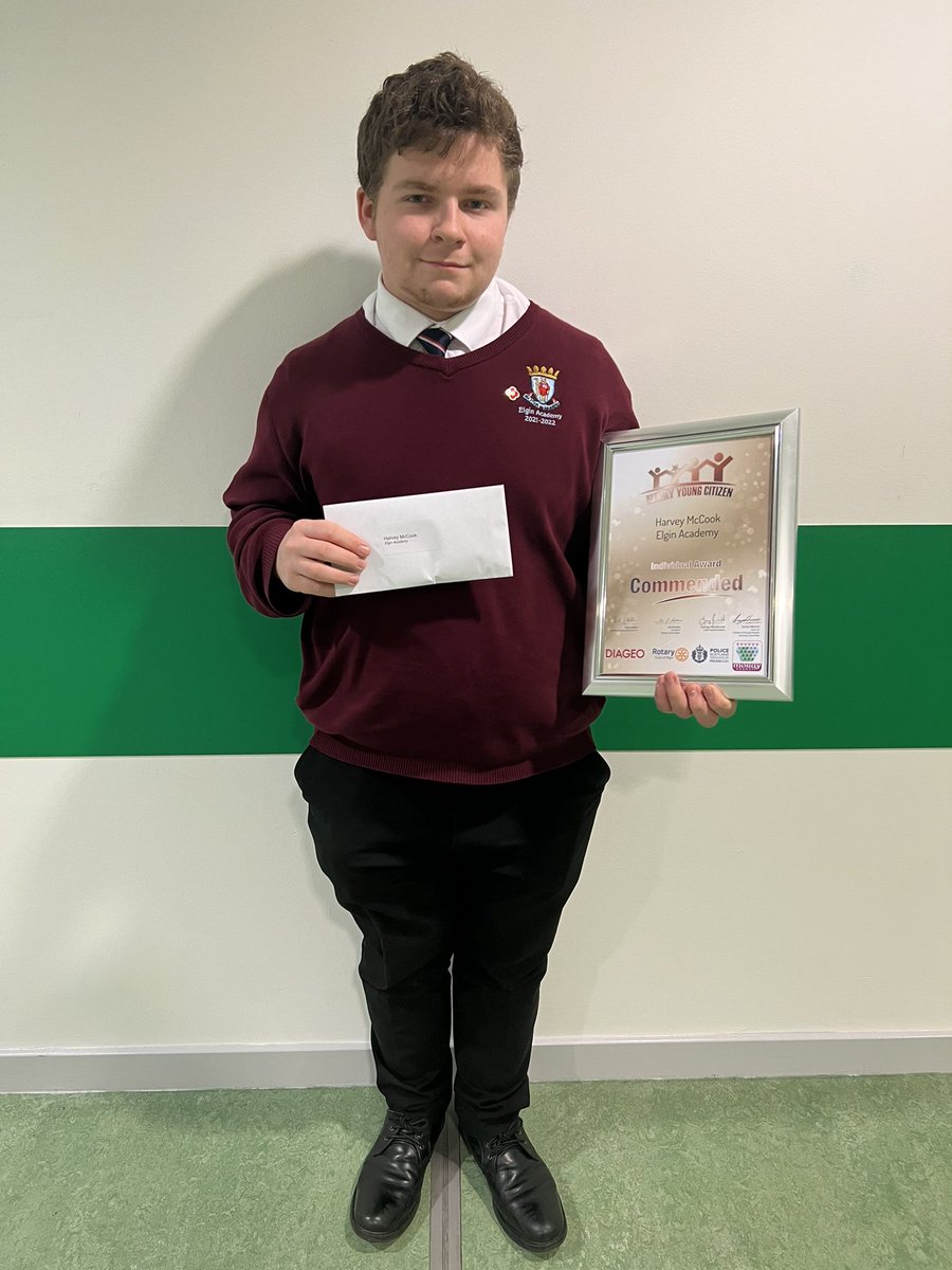 Moray Young Citizen Awards We are so proud of our very own Harvey McCook for being commended in the individual category at this years Moray Young Citizen Awards. An incredible accolade and one that is very well deserved. Congratulations Harvey! #teamEA @EducationMoray @MorayCeO