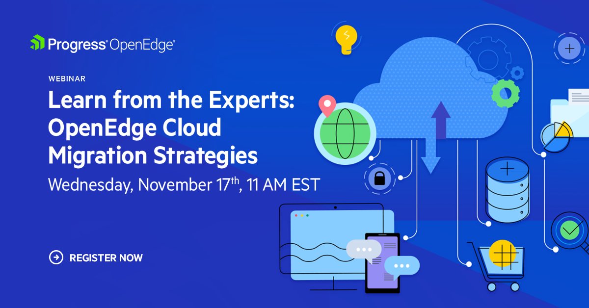 _OpenEdge_'s tweet photo. Join us on Wednesday, November 17th as we discuss lessons learned from real-world experiences our team has encountered when migrating customers to the cloud. 

https://t.co/JA6yba3yNM

#Progress #OpenEdge https://t.co/QaTDo7mDpm