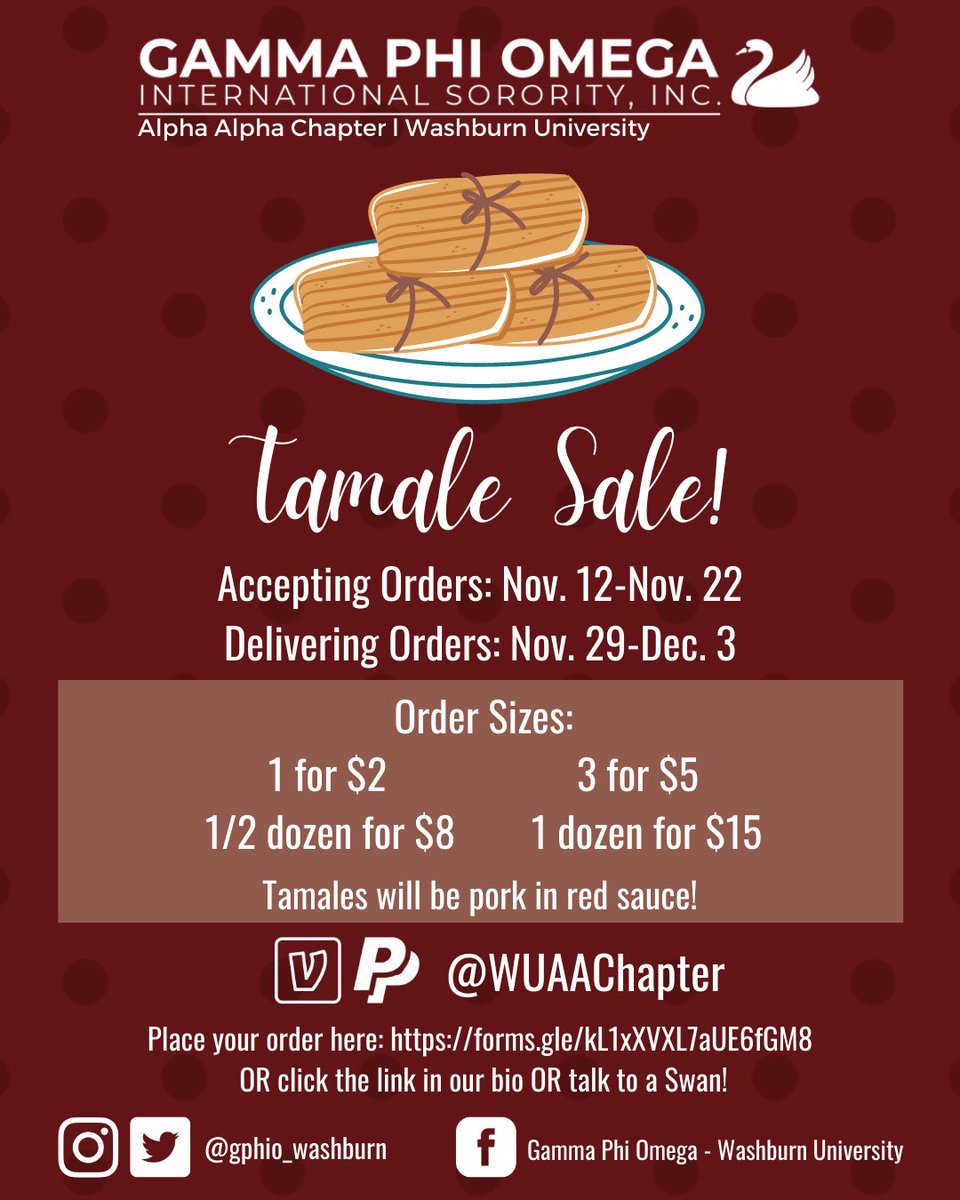 It’s tamale season! 🥳 Order some tamales from the Swans; we are accepting orders as of today! Click here to place an order: forms.gle/kL1xXVXL7aUE6f…. 🦢❤️💙

Any questions? DM us!