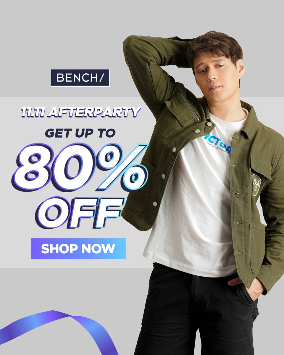 benchtm's tweet photo. Missed out on the 11.11 sale? We got you! Shop now in this 11.11 AFTERPARTY SALE and get up to 80% off on selected items! Add your #BENCHEverydayEssentials to your cart now: https://t.co/BGvYcQBMY6 ๐ https://t.co/JliUyNEjiu