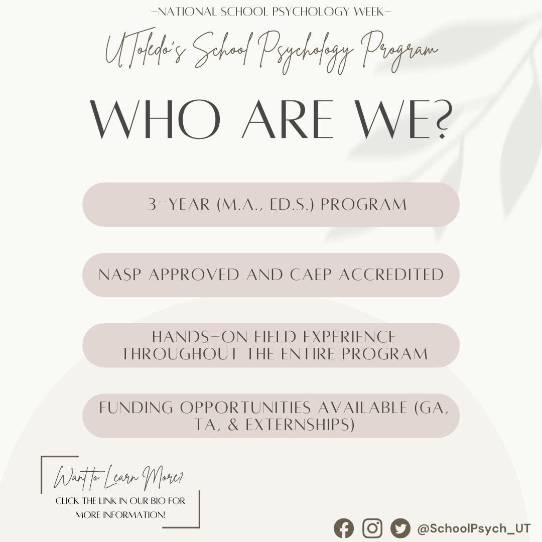 SchoolpsychU's tweet photo. Happy Friday! 🎉 For the last day of NSPW, we wanted to share a bit more about who we are! #NationalSchoolPsychologyWeek https://t.co/tU8gU0Z9be