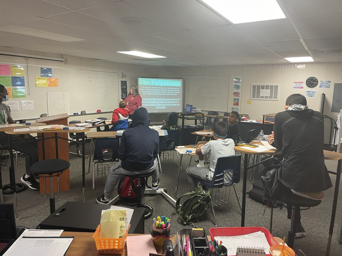 weskohl's tweet photo. Mrs. Owen set up a “murder mystery” activity for enrichment today and our kids loved it. I have the best co-teacher!! #SolvingSystems https://t.co/ON8y3Zpcv9