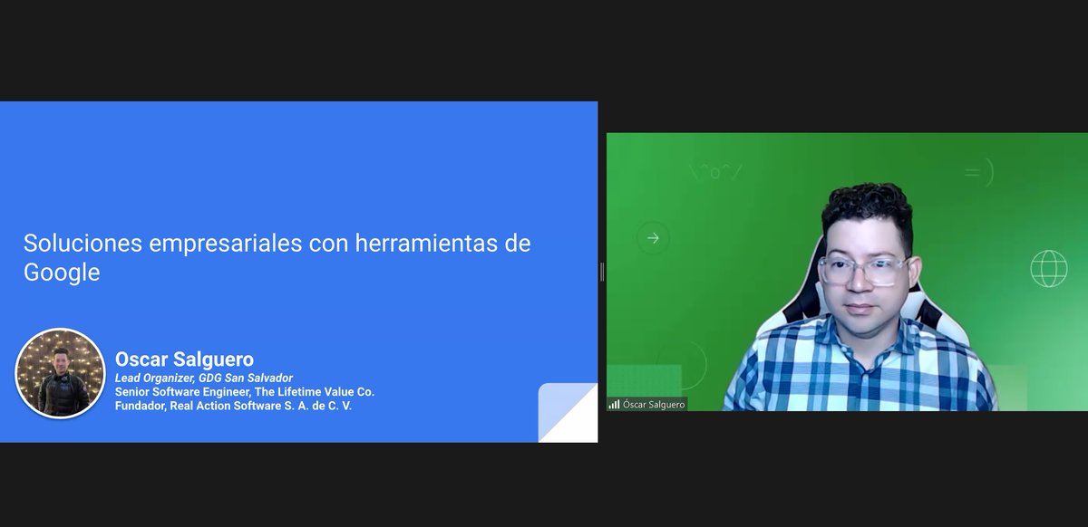 asielsalvador's tweet photo. En #Día5 #ASIIW2021 el experto @OscarSalguero, líder de la Comunidad @GDGSanSalvador explica y profundiza en las soluciones empresariales con herramientas de #Google
#CienciaYTecnologíaIndustrial #Innovación https://t.co/nj7LVYYeST
