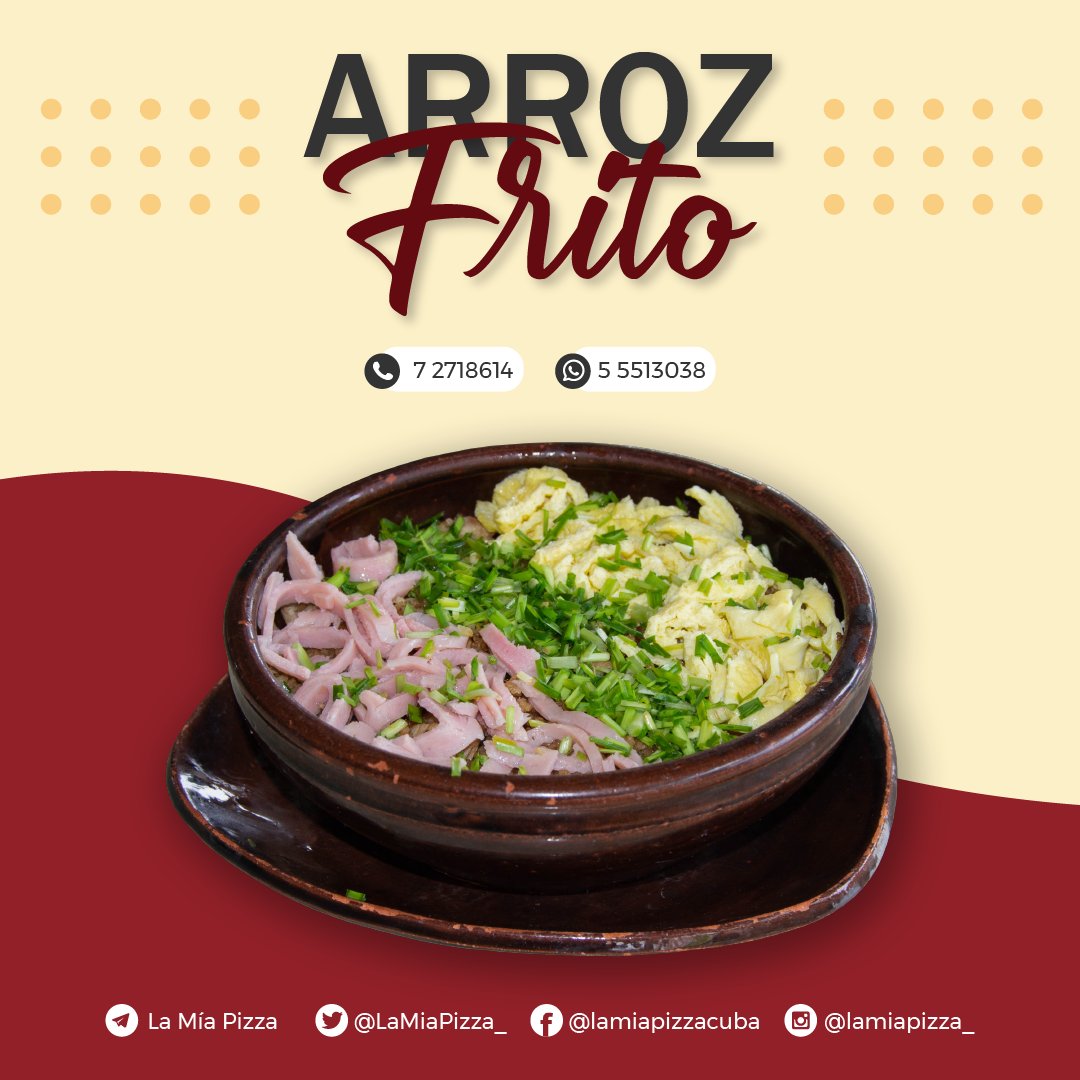 LaMiaPizza_'s tweet image. El arroz frito es originario de China 🇨🇳

En los banquetes de este país se sirve como el penúltimo plato.

Existen decenas de variedades de arroz frito, cada uno con su propia lista específica de ingredientes...el nuestro lleva cerdo, jamón y huevo 😋