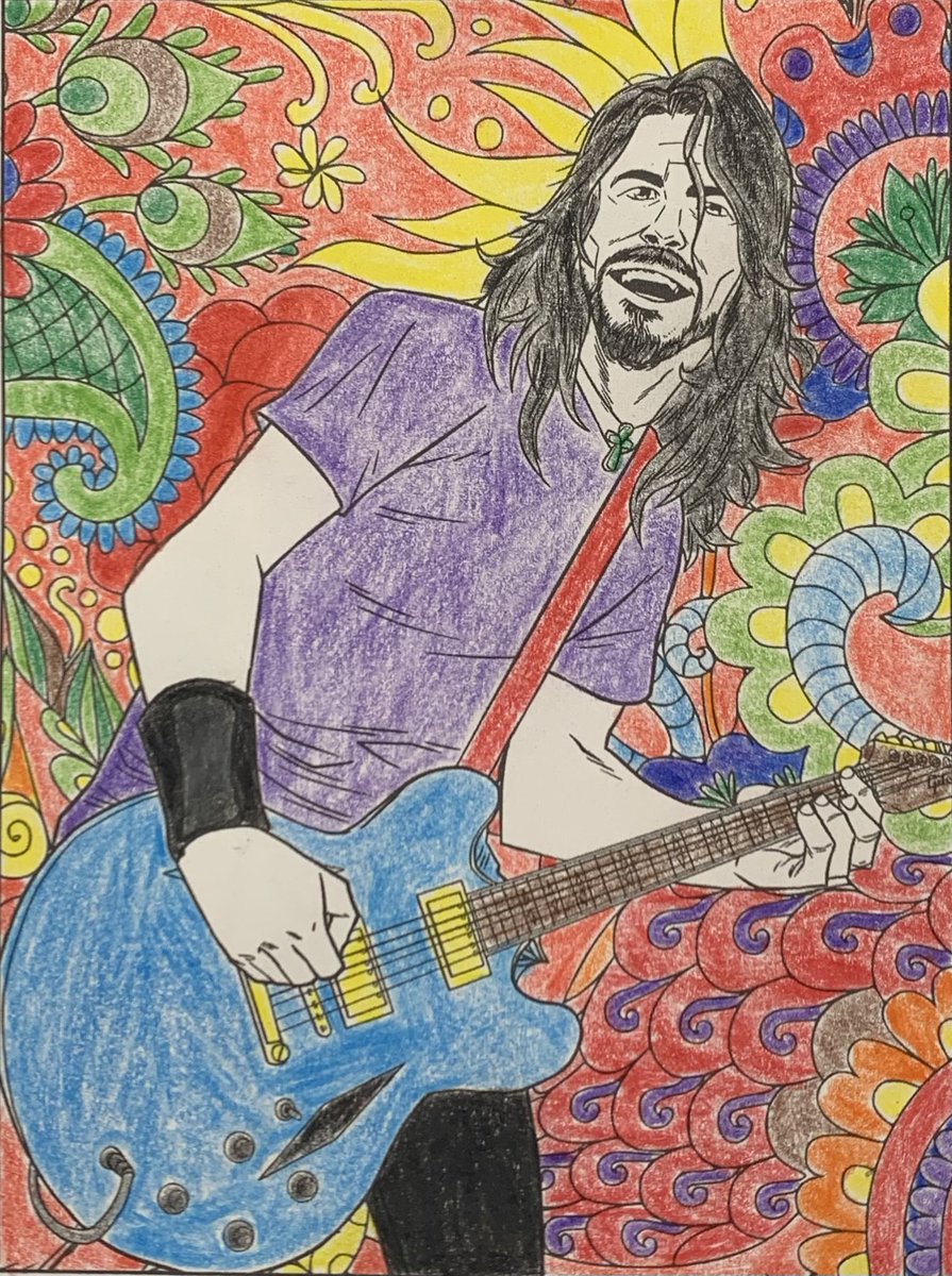 SweensMD's tweet photo. My first time coloring in well over 20 years. And probably the first time I stayed inside the lines too! I’m really happy with how this turned out and it is actually pretty relaxing!
#foofighters #daveghrol #colorFOOl https://t.co/TMGaSfs4Pi