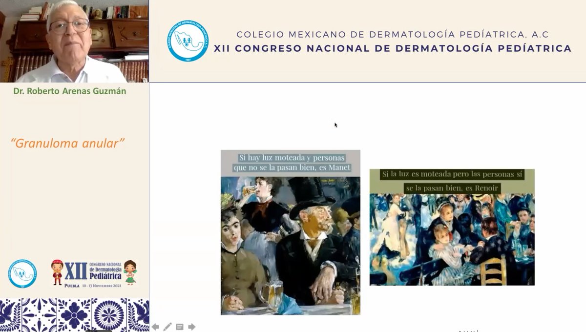 colmexdermaped's tweet photo. Un poco de #cultura e histopatología: "Si hay luz moteada y personas que no se la pasan bien. es Manet; Si la luz es moteada pero las personas se la pasan bien. es Renoir; Si la luz es moteada pero sin personas es Monet. para identificar el hierro coloidal" @RobertoArenasMD https://t.co/3MD2rRYxE4