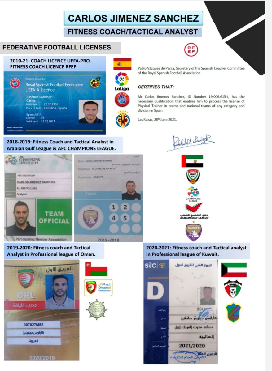carlitosjs82's tweet photo. 🇪🇦Nuevo CV temporada 2021-22
Compartir por favor para que llegue a cuanta más gente posible! 
Buscando nuevos retos. 
🇬🇧New CV season 2021-22.
Please share, so that as many people as possible. 
Looking for new challenges. 
👨‍💻Tactical Analyst
🏋️Fitness coach
⚽Football Coach (PRO) https://t.co/ouEqcOSZr9