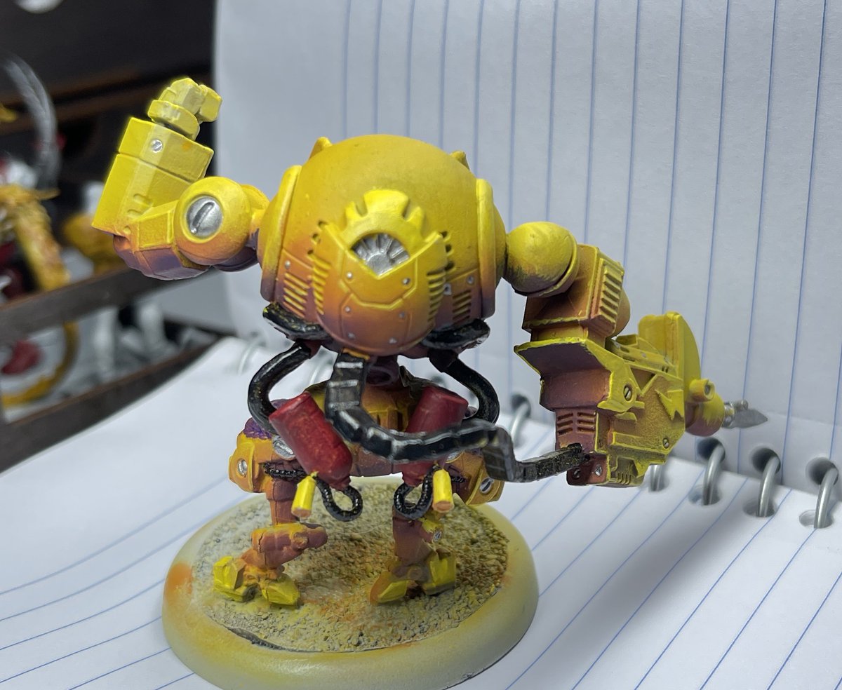 jamie_daggers's tweet photo. In case you missed stream, here’s where we left off on the big robot fella!
This guy may accompany me to PAX U for their painting comp…
.
..
.
#minipainting #minipainter #malifaux #wyrd #wyrdgames #tenthunders #femaleartist #brushlicker #paintslam21 #hobbystreak #warmongers https://t.co/8MUfZP2spf