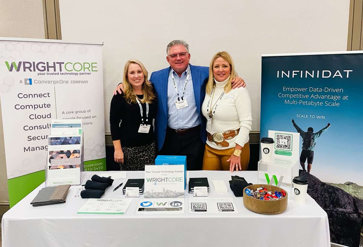 wrightcoreinc's tweet photo. Team @wrightcoreinc spent some great time with customers at the SIM Memphis Strategy Series. We appreciate our partner @Infinidat supporting us. Thanks @MemphisSIM & @EFMEvents! #MakeITWright #WrightCore #Infinidat #ConvergeOne https://t.co/3VH4AMdqnH