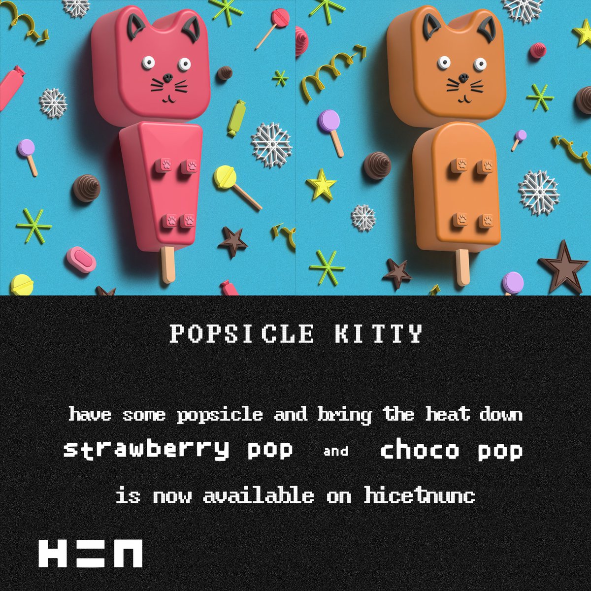 aashwhole's tweet photo. my new nft "POPSICLE KITTY" is now on 
@onhicetnunc

strawberry pop : https://t.co/QLYxy3RDP4

choco pop : https://t.co/3ROcZEqvM8

#NFTartists #NFTdrop #NFTCommunity #nftcollector #hicetnunc2000 #NFTs 
@hicetnunc2000 https://t.co/MGi90DUen9