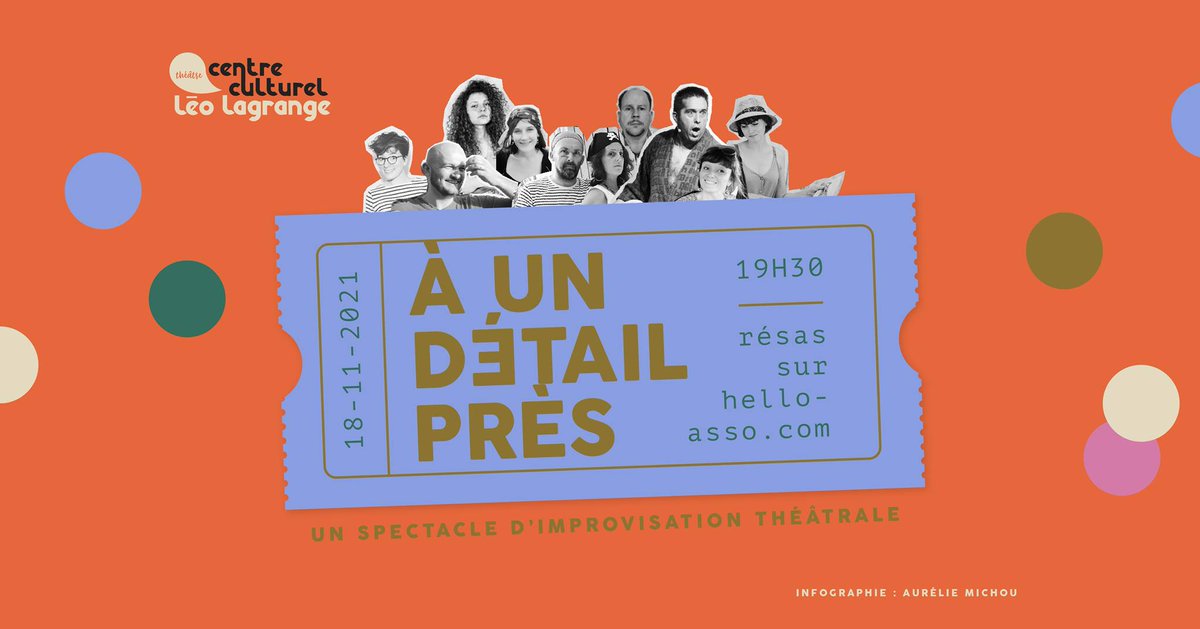 Le MIAM revient avec un nouveau spectacle !
🎭A un détail près - Spectacle d'improvisation
📅 Jeudi 18 Novembre
🕢19h30
📍Centre Culturel Léo Lagrange (Amiens)
🎟️bit.ly/3kkDyS3 via <a href="/helloasso/">HelloAsso</a>