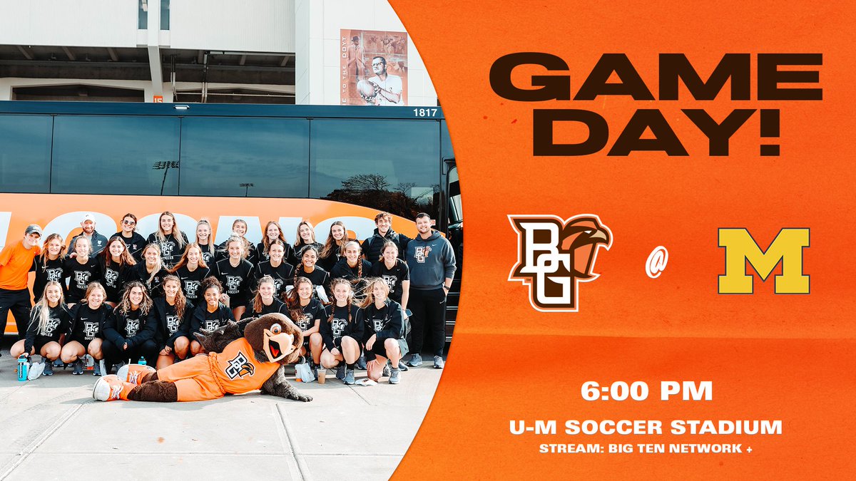 BGSU_WSoccer's tweet photo. NCAA ROUND 1 GAME DAY!! 🧡⚽️🤎

🆚 @umichwsoccer 
🕕 6:00 pm
📍 Ann Arbor, MI | U-M Soccer Stadium
🎥 https://t.co/b7BWCxm0yM
🎟 https://t.co/9pY2Ld8hqZ

#AyZiggy https://t.co/8DUpUYs8XL