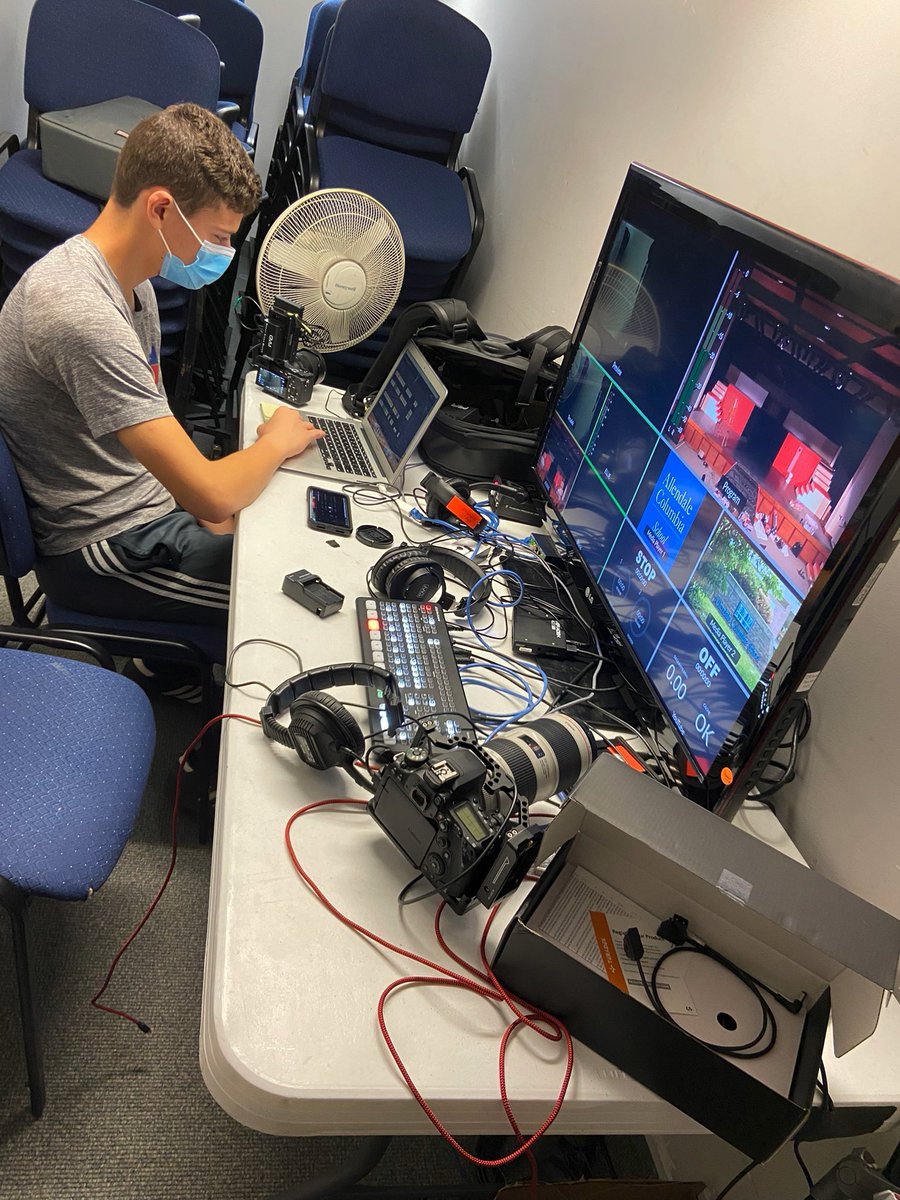 Students <a href="/ACSRochester/">Allendale Columbia</a> preparing to livestream #highschoolmusical this weekend! <a href="/Blackmagic_News/">Blackmagic Design</a>